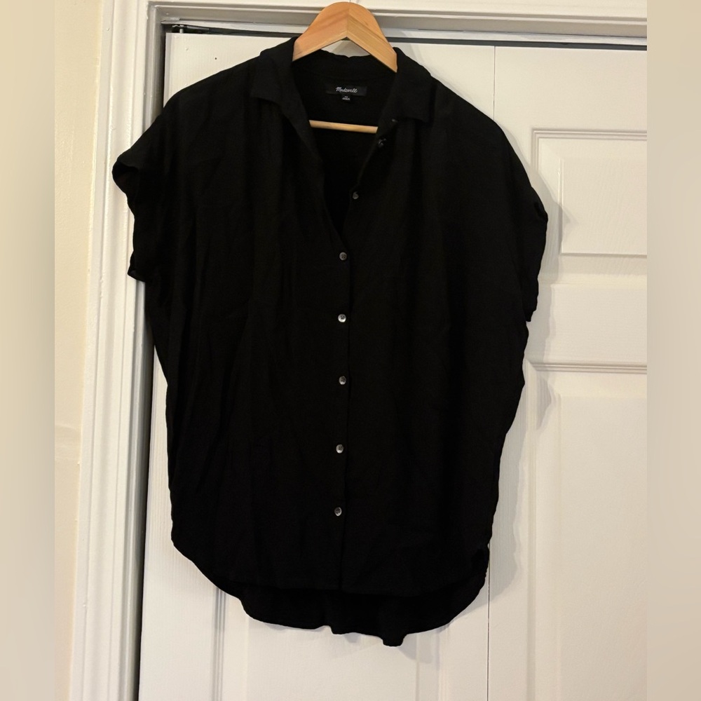 Madewell Drapey Central Shirt True Black XS